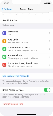 Press the indicator next to 