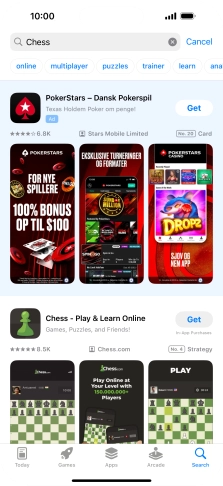 Press the required app.