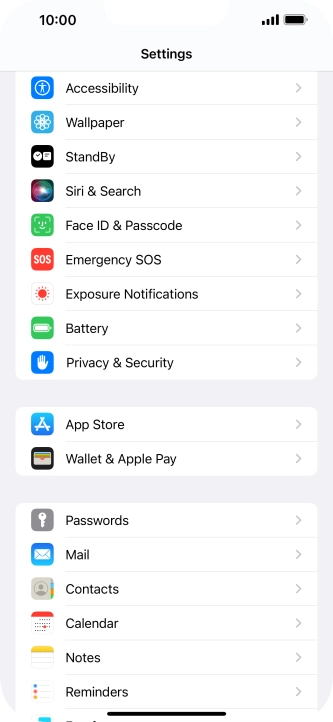 Press Face ID & Passcode.