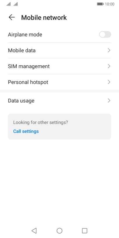 Press Mobile data.