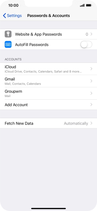 Press the required account.