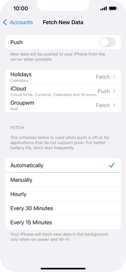 If you turn off the function, press the required setting.
