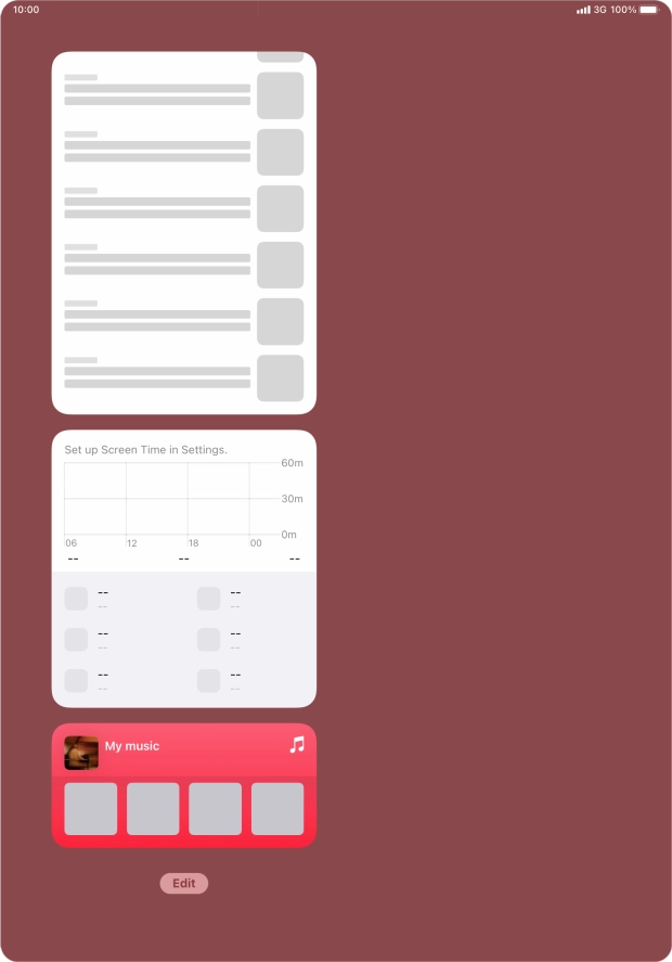 Press the required widget to open the app.
