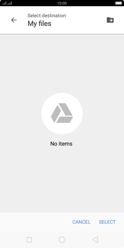 To create a new folder, press the new folder icon and follow the instructions on the screen to create a new folder.