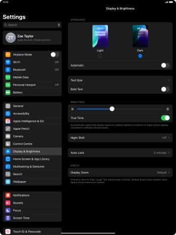Press the indicator next to 