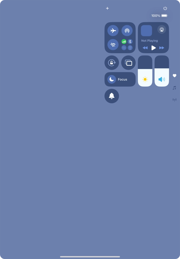 Press the flight mode icon to turn the function on or off.