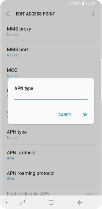 Key in default and press OK.
