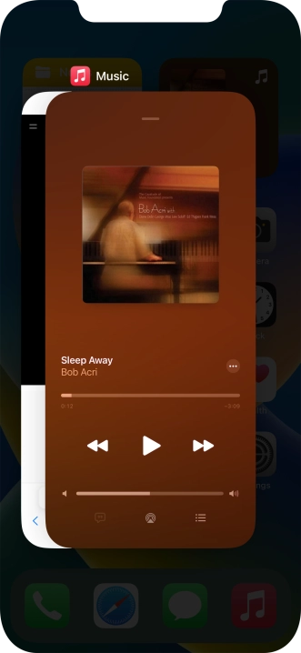 Slide upwards on the required application to end it.