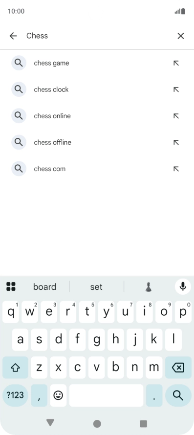 Key in the name or subject of the required app and press the search icon.