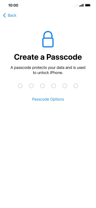 Press Passcode Options.