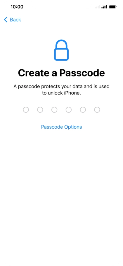 Press Passcode Options.