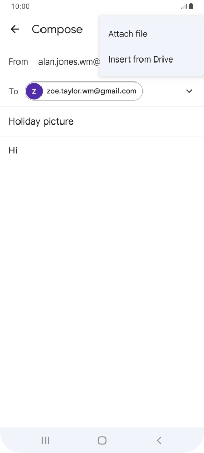 Press Attach file and go to the required folder.