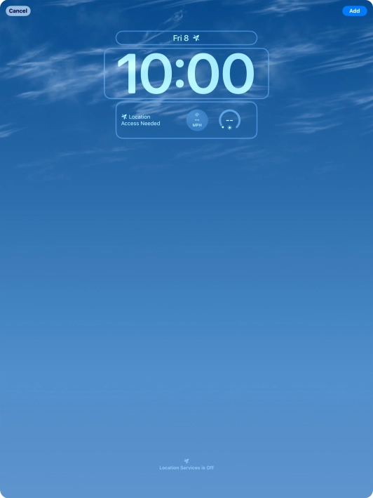 To customise the way the lock screen date is displayed, press the date widget and follow the instructions on the screen to select the required widget display mode.