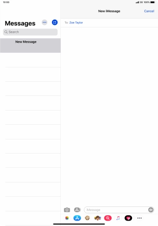 You can also send pictures, video clips, audio files and different effects in your iMessage. Follow the instructions on the screen to send your iMessage with the required content.