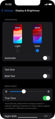 Press the indicator next to 