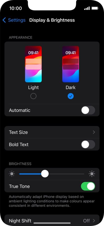 Press the indicator next to 