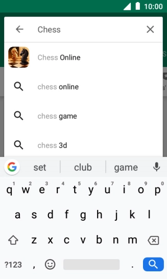Key in the name or subject of the required app and press the search icon.