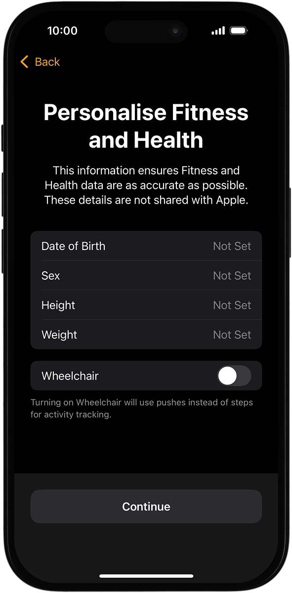 On your phone: Follow the instructions on the screen to select the required settings and press Continue.