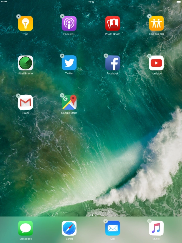 Press and hold the required app until the icons start to jiggle.