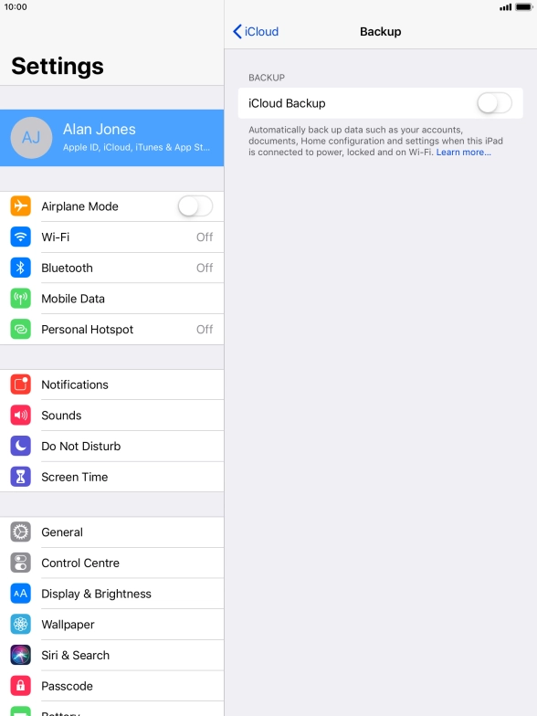 Press the indicator next to 