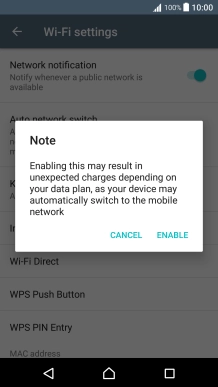 If you turn on the function, press ENABLE.