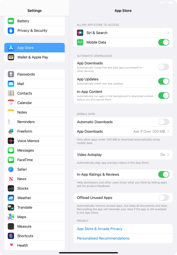 Press the indicator next to 