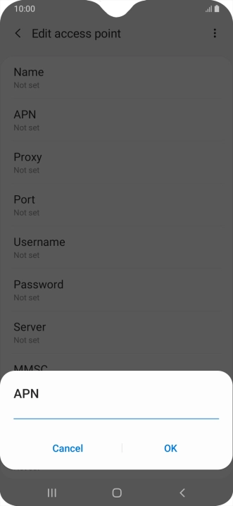 Key in live.vodafone.com and press OK.