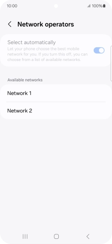 Press the required network.