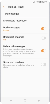 Press Text messages.