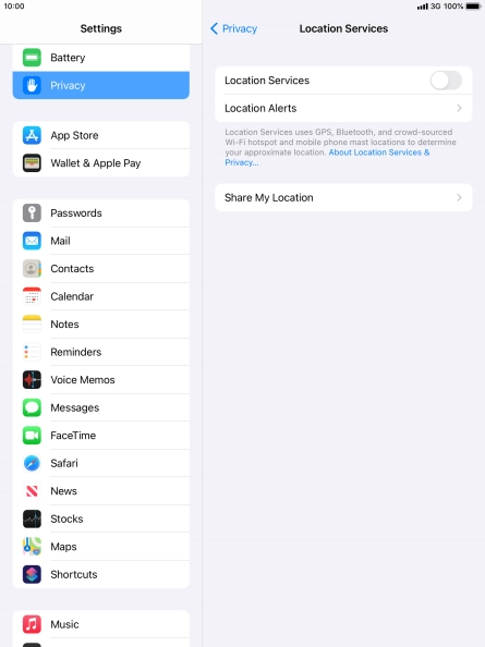 Press the indicator next to 