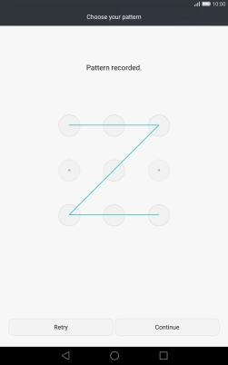 Slide your finger across the screen to connect at least four points and press Continue.