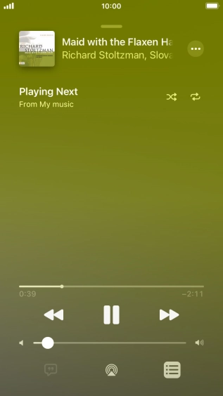 Press the shuffle icon to turn the function on or off.