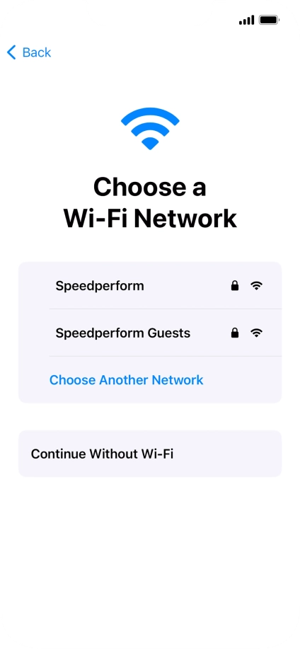 Press the required Wi-Fi network.