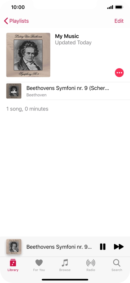 Press the song title.