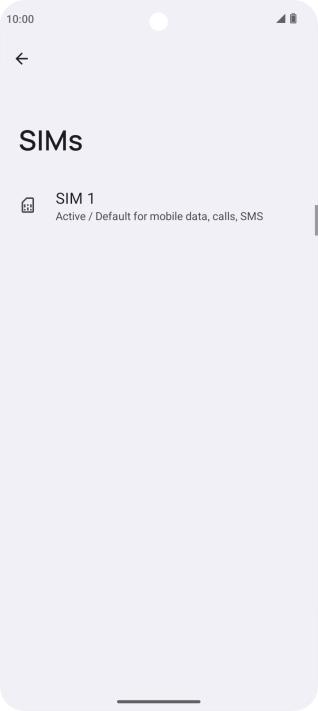 Press the name of the SIM.