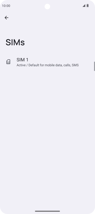 Press the name of the SIM.
