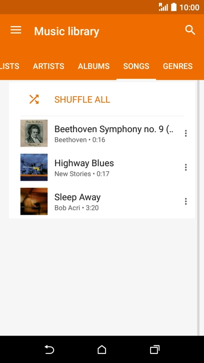 Press the required audio file.