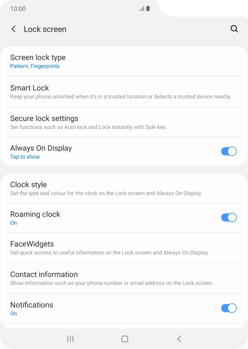 Press Screen lock type and key in the current phone lock code.
