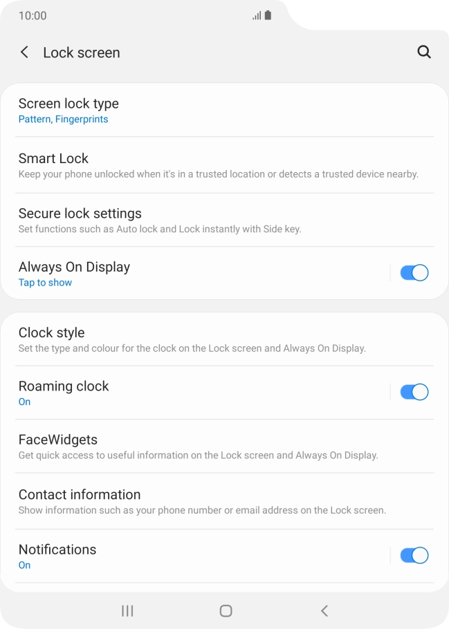 Press Screen lock type and key in the current phone lock code.
