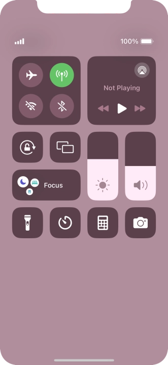 Press the flight mode icon to turn the function on or off.