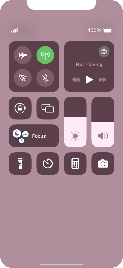 Press the flight mode icon to turn the function on or off.