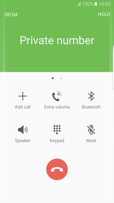 Press the end call icon.