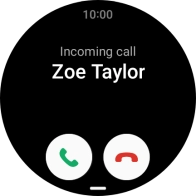 Press the accept call icon and slide your finger upwards to answer the call.
