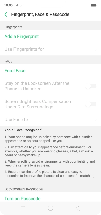 Press Add a Fingerprint.