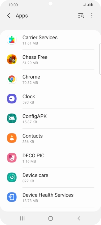 Press the required app.