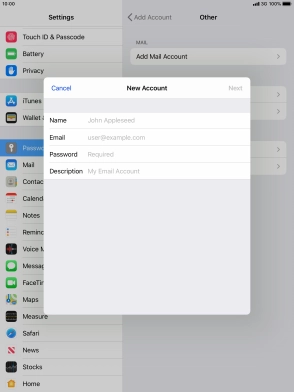 Press Name and key in the required sender name.