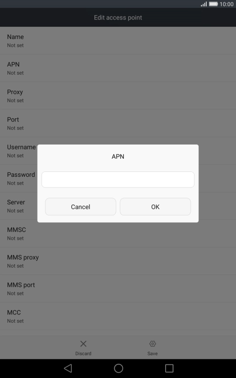 Key in live.vodafone.com and press OK.