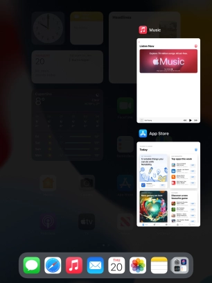 Slide upwards on the required application to end it.