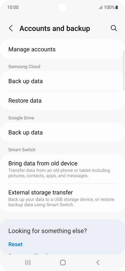 Press Manage accounts.
