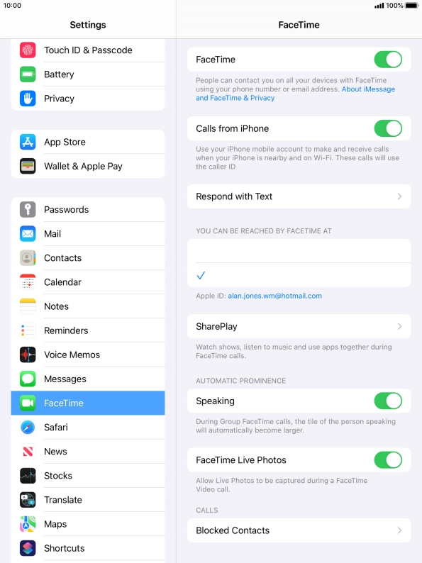 Press the indicator next to 